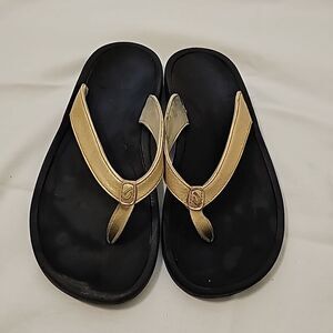 Olukai‎ ho'opio flip flop sandals girls size 39 (9) US gold